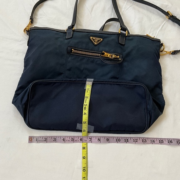 PRADA Vintage 2 Way Tessuto Nylon Saffiano Shoulder Tote Blue - Picture 15 of 16